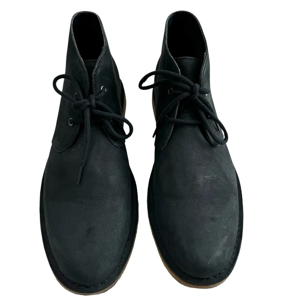 Ugg Groveland Black Leather Lace-Up Chukka Boots Men's Size 11.5